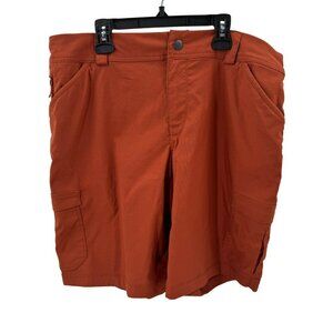 Duluth Womens Rust Brown Flat Front Utility Shorts Size 12 Durable Cotton Blend